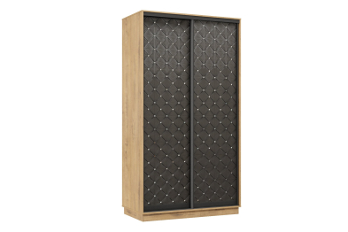 Шкаф-купе Премьер 02 (01РЧ;01РЧ) фасады ромб чёрный/двухдверный/Профиль чёрный муар