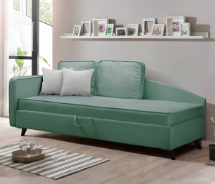 Кровать тахта угловая Альфа  с подъемным механизмом, микровелюр