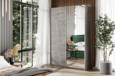 Шкафы-купе 2-х дверные, Шкаф-купе Smart 1422 2х дверный (фасады ЛДСП,зеркало) профиль серебро