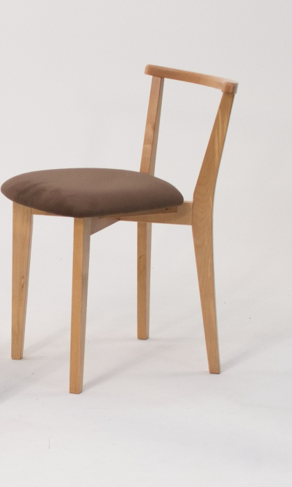 Обеденные группы, Стол Сканди 120 натур/слоновая кость со стульями Франк натур велюр коричневый