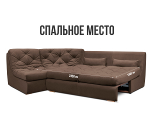 Модульный угловой диван Борнео со спальным местом, велюр