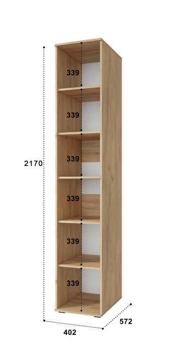 Шкафы одностворчатые, Шкаф-пенал Эмилия ЭЛ-15К глухой