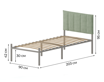 Комплект Металика серый 90Х200+Г4 Чехол 2В на изголовье