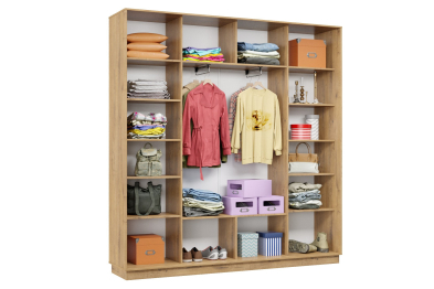 Шкаф-купе Премьер 35 (11ЗБ;11ЗБ;11ЗБ) фасады зеркало бронза/трёхдверный/Профиль чёрный муар