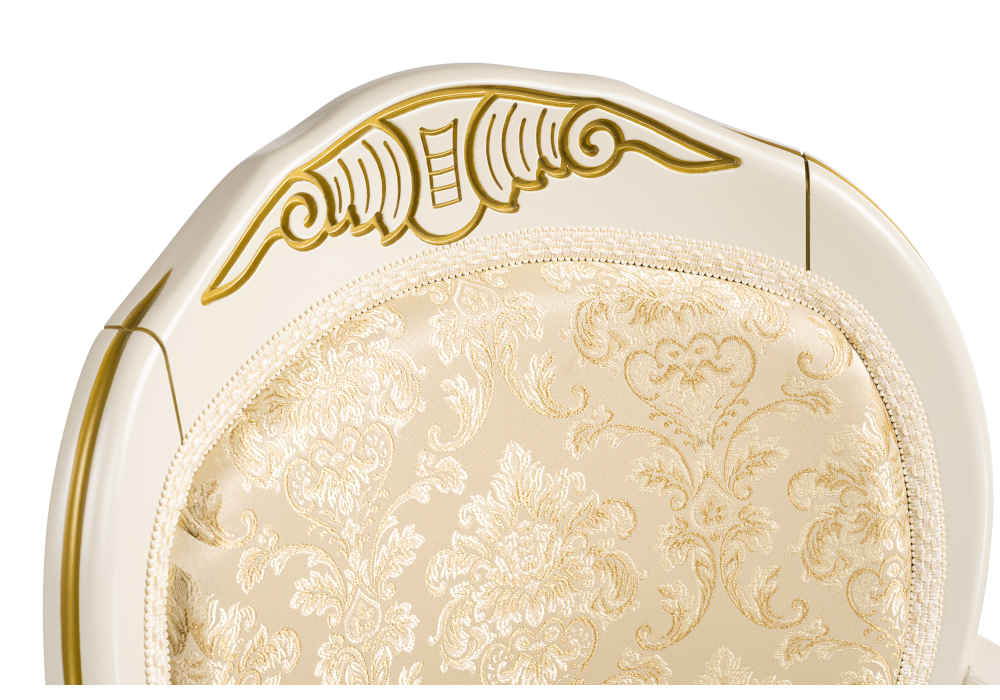 Стулья, Стул деревянный Лауро (патина золото) с подлокотниками