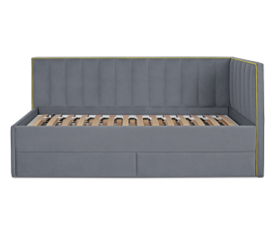 Кровать угловая с дополнительным спальным местом Порше, микровелюр