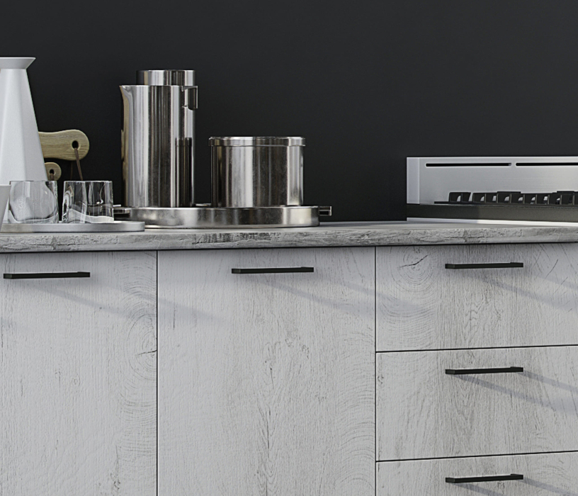 Кухонные гарнитуры, Кухня Лагуна 1,5 м К2 Морская волна/Дуб седой МДФ