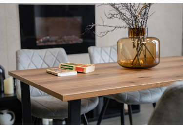 Стол деревянный Лота Лофт 120 25 мм (черный матовый)