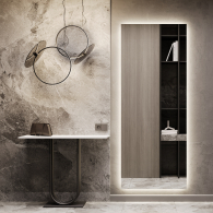 Зеркала в спальню, Прямоугольное зеркало большое 199х79 см, с нейтральной подсветкой HALFEO Slim NF LED XL