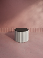 Журнальные столики, Стол круглый журнальный с белым металлическим подстольем TRUBIS Wood M 60