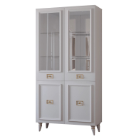 Шкафы распашные, Шкаф витрина Валенсия 2-х дверный золото 100х45х200 см