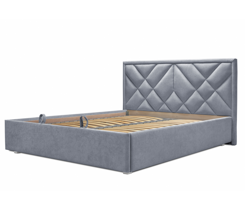 Мягкая кровать, Кровать с мягким изголовьем Сидней 140 с подъемным механизмом, микровелюр