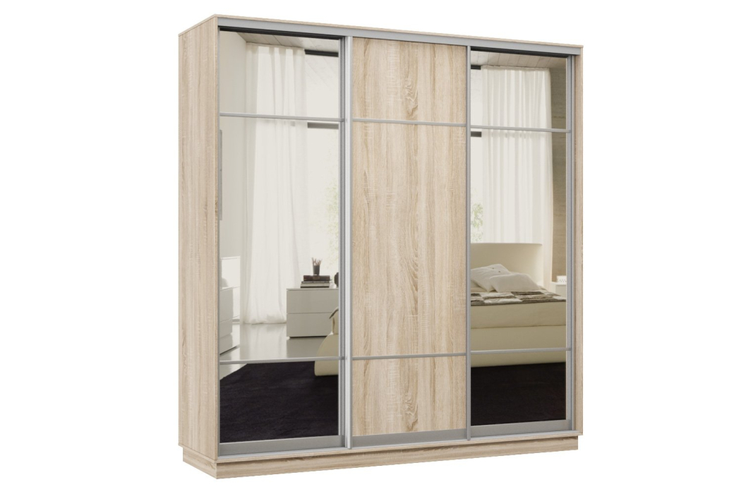 Шкафы-купе 3-х дверные, Шкаф-купе Премьер Лайт 63 (11;08;11) трехдверный