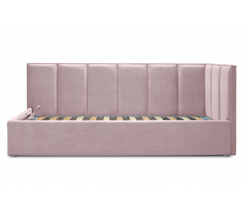 Кровати с мягким изголовьем, Кровать угловая 120 с подъемным механизмом, микровелюр