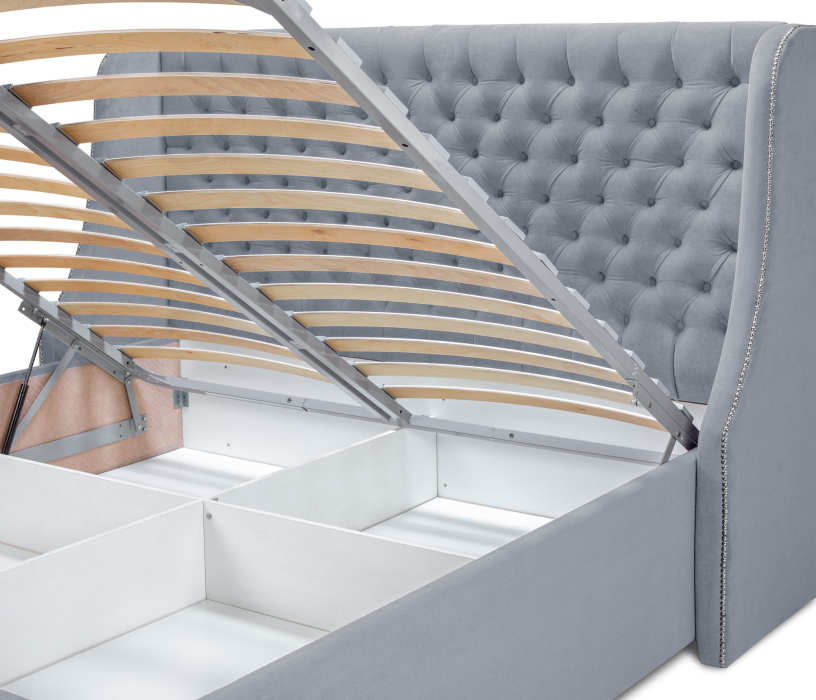 Мягкая кровать, Кровать с мягким изголовьем Пандора 1400, микровелюр