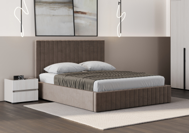 Кровать двуспальная Болонья велюр с ПМ 140х200 см