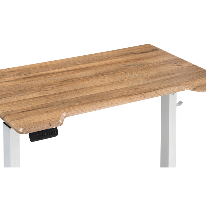 Прямые компьютерные столы, Компьютерный стол Маркос с механизмом подъема 120х75х75, белый