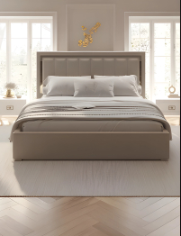 Кровать Валенсия с подъемным механизмом 160х200 см велюр, серебро