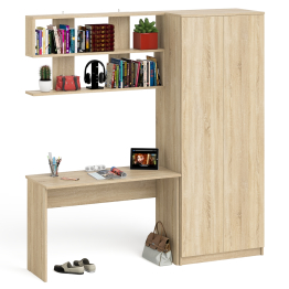 Стол письменный Мори МСП1200.1 с полкой на 1200 и двудверным шкафом