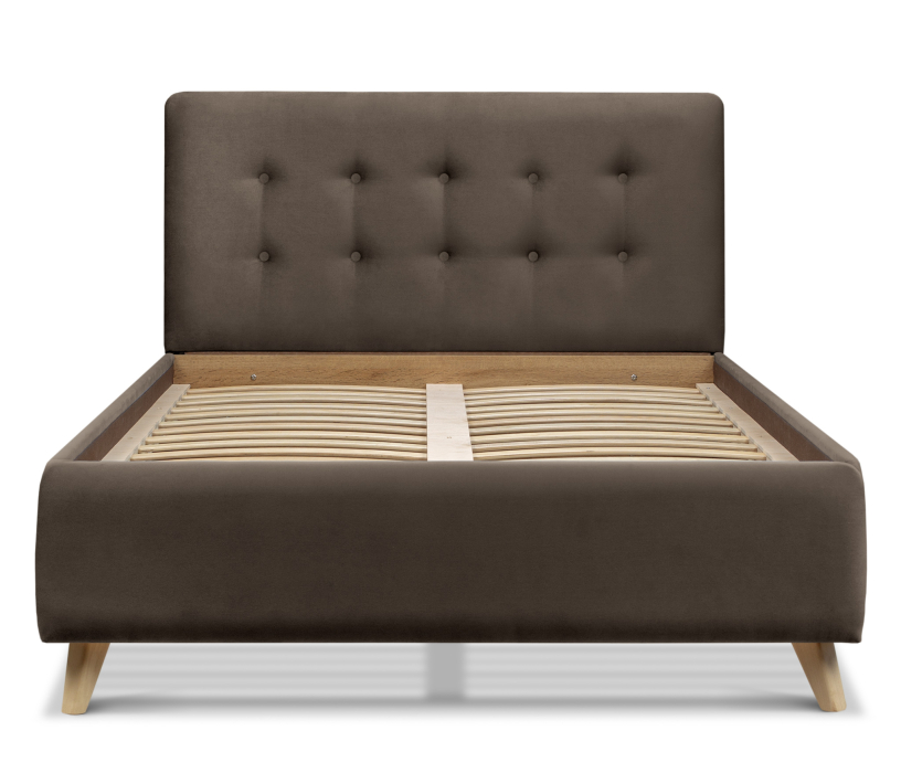 Односпальные, Кровать с мягким изголовьем Адель 0,9, микровелюр