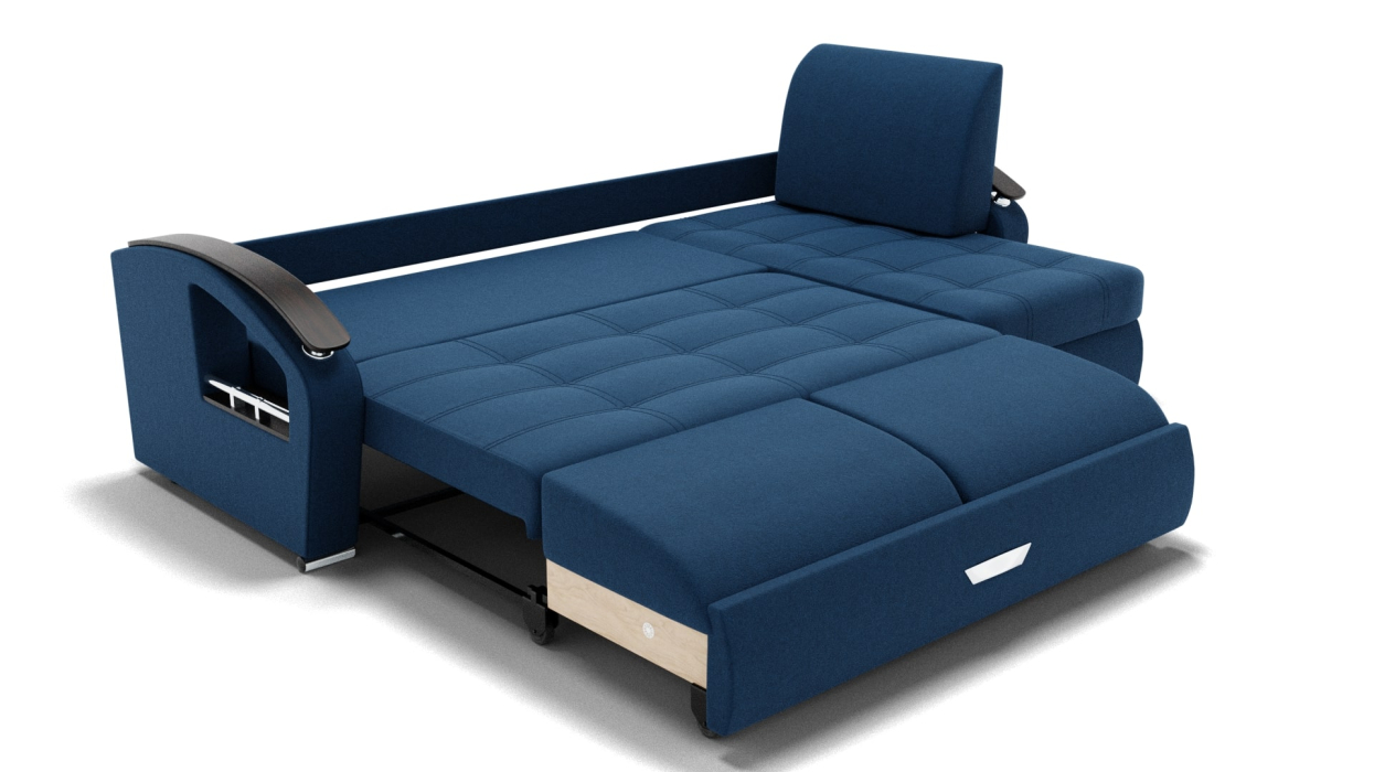 Диваны угловые в гостиную, Угловой диван Дубай-1 с оттоманкой ППУ, велюр