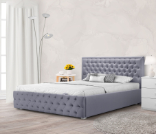 Мягкая кровать, Кровать с мягким изголовьем Флоренция 1600 с подъемным механизмом, микровелюр