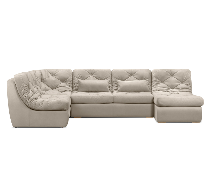 Диваны угловые в гостиную, Диван модульный Борнео со спальным местоп П-образный, велюр