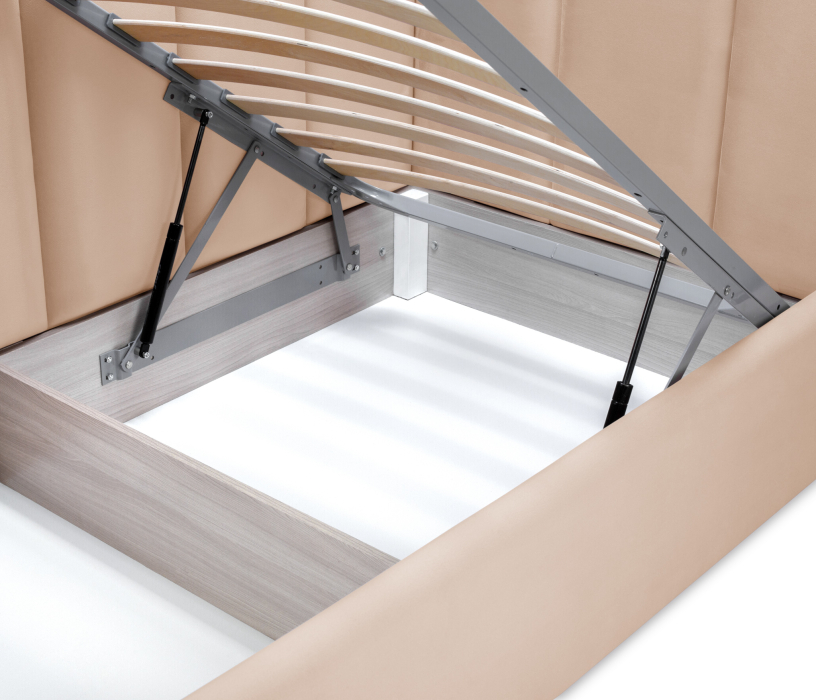 Мягкая кровать, Кровать с мягким изголовьем Мия 90 с подъемным механизмом, микровелюр