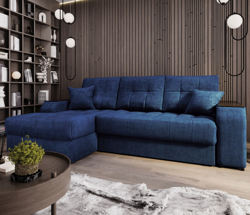 Диваны угловые в гостиную, Угловой диван-кровать Лас-Вегас левый, шенилл