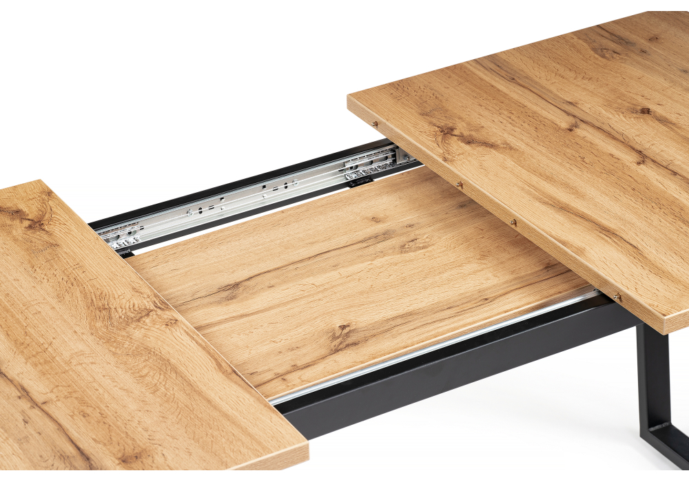 Обеденные столы, Стол деревянный раскладной Лота Лофт 120 25 мм (матовый черный)