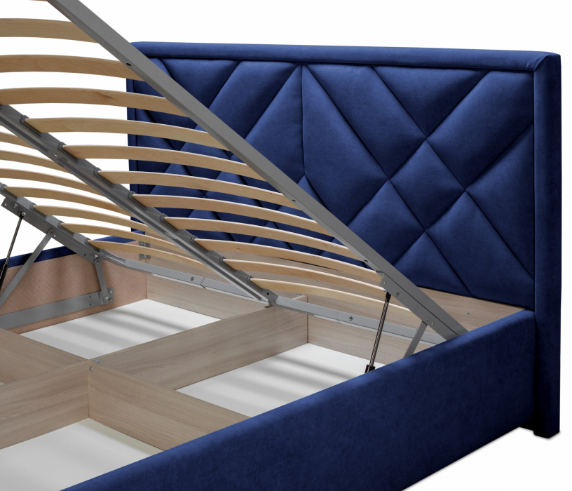 Мягкая кровать, Кровать с мягким изголовьем Сидней 140 с подъемным механизмом, микровелюр