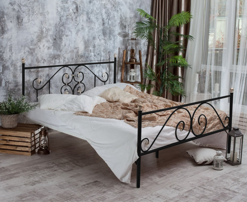 Кованые кровати, Кованая кровать Камелия 1.8 с двумя спинками