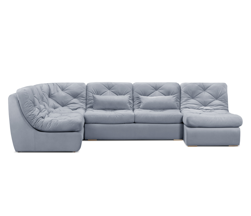 Диваны угловые в гостиную, Диван модульный Борнео со спальным местоп П-образный, велюр