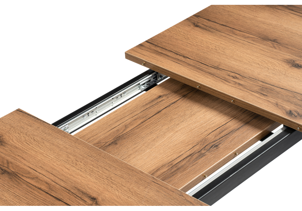 Обеденные столы, Стол деревянный Колон Лофт 120 25 мм (дуб делано темный / матовый черный)