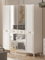 Шкафы распашные, Шкаф в спальню 4х дверный Валенсия (золото)