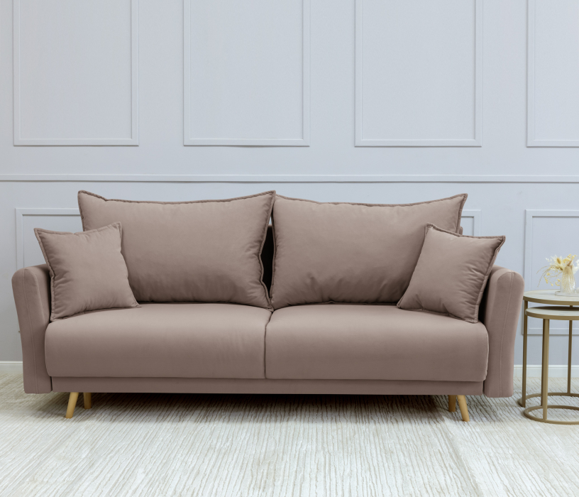 Диваны еврокнижки, Диван кровать прямой со спальным местом "Мия", микровелюр