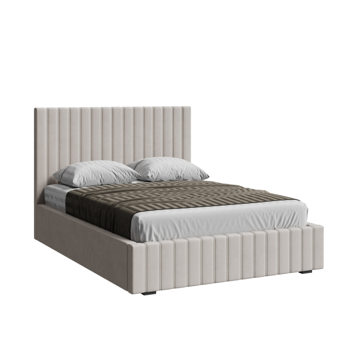 Мягкая кровать, Кровать односпальная Болонья велюр с ПМ 90х200 см