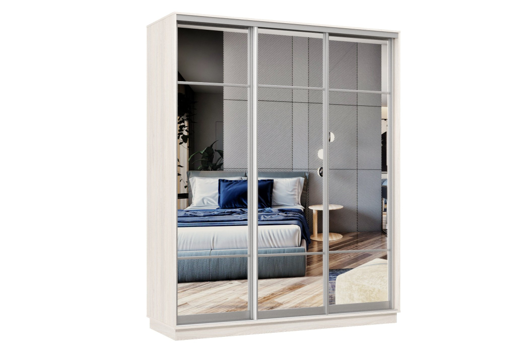 Шкафы-купе 3-х дверные, Шкаф-купе Премьер Лайт 24 (11;11;11) трехдверный