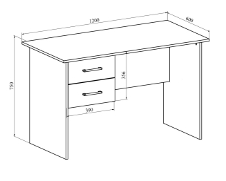 Стол с тумбой  ОФ-112К+ОФ-21