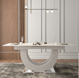 Стол Монако, столешница керамогранит (1600/2000х900х820) серебро