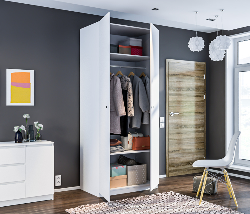 Для одежды, Шкаф 2х дверный Макс 1000 Белый