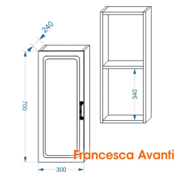 Шкаф навесной Francesca Avanti Империя 30, с подсветкой