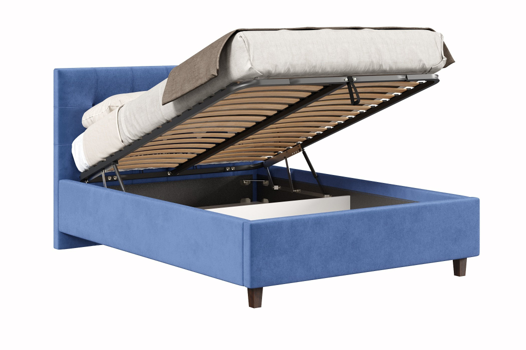 Мягкая кровать, Кровать Турин 1400 с подъёмным механизмом, велюр