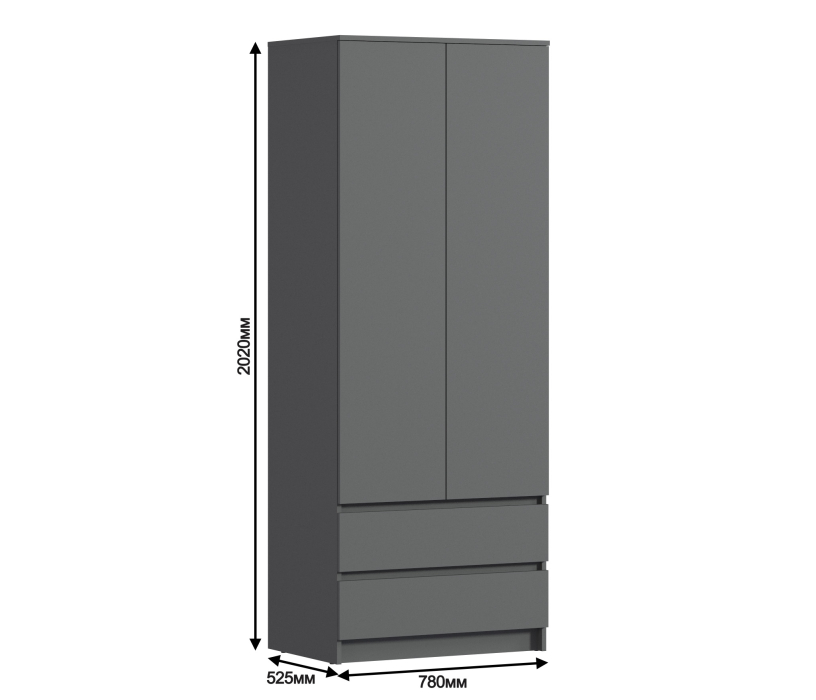 Шкафы распашные, Шкаф 2 дверный с ящиками Леон СБ-3362