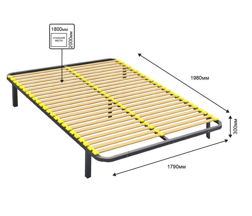 Ортопедические основания, Ортопедическое основание 180х200 см с узкой ламелью