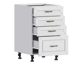 Сити (Оля) шкаф напольный 50 с ящиками Белый/МДФ РоялВуд Белый