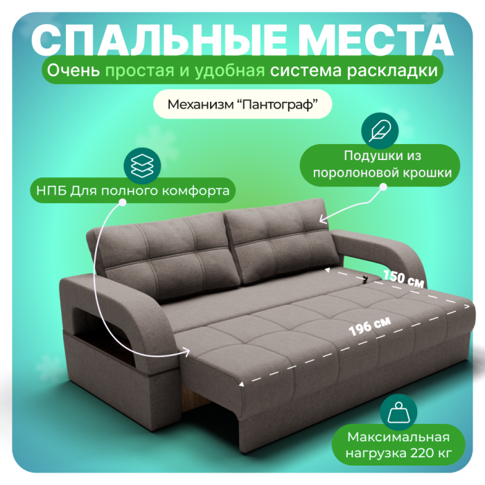 Диваны прямые, Прямой диван Рич-1, НПБ, Квест