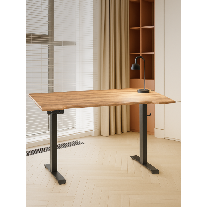 Прямые компьютерные столы, Компьютерный стол Маркос с механизмом подъема 140х80х75, черный