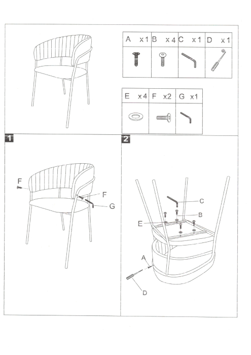 Стулья, Комплект стульев Whispered Fusion, золотой (Комплект 2 шт)