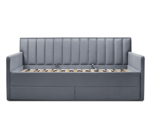 Кровать с  дополнительным спальным местом  и боковинами Порше, микровелюр